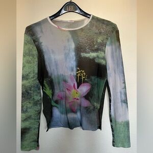 rare authentic vintage mesh lotus long sleeve